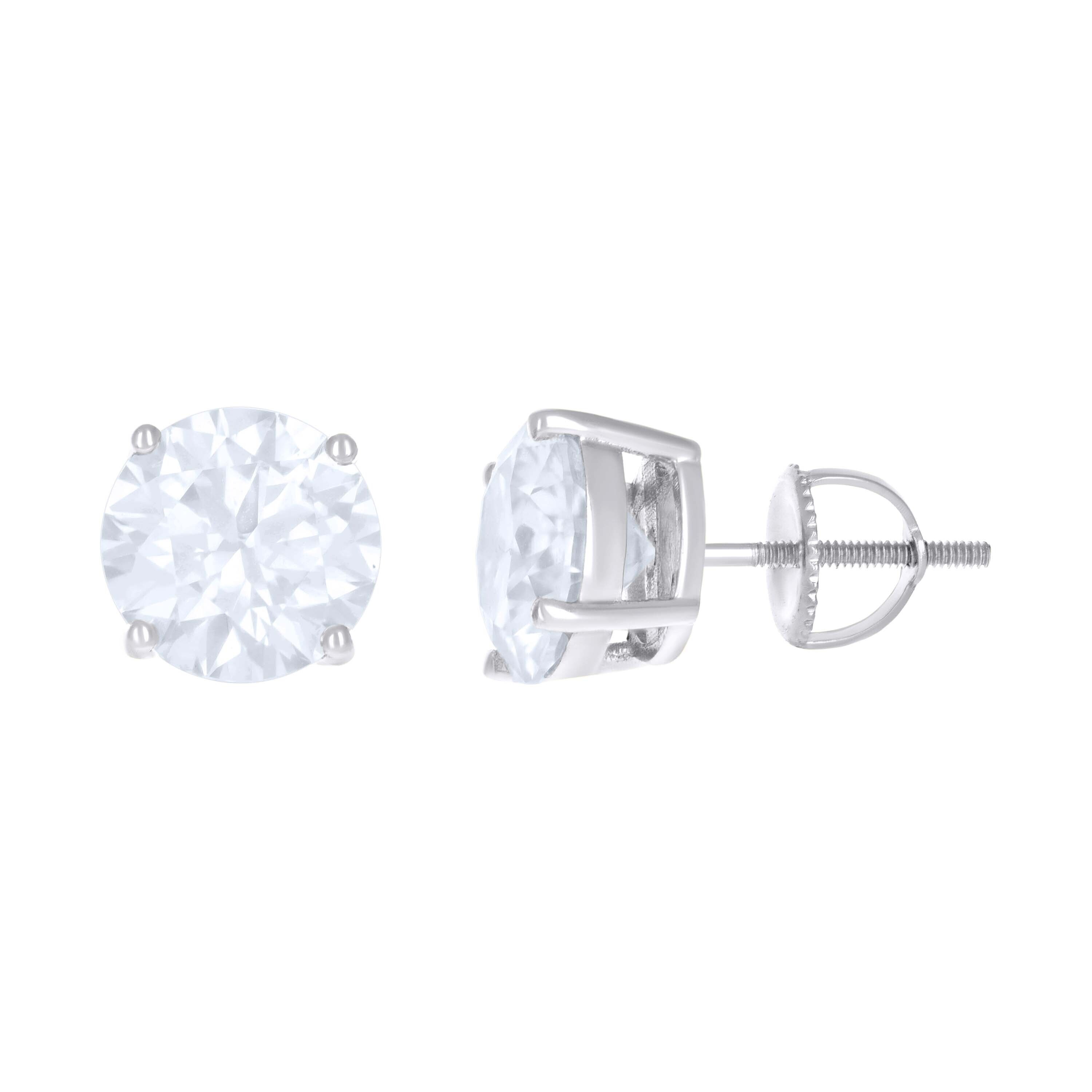 925 Sterling Silver Womens 5.2ct Moissanite Stud Earrings